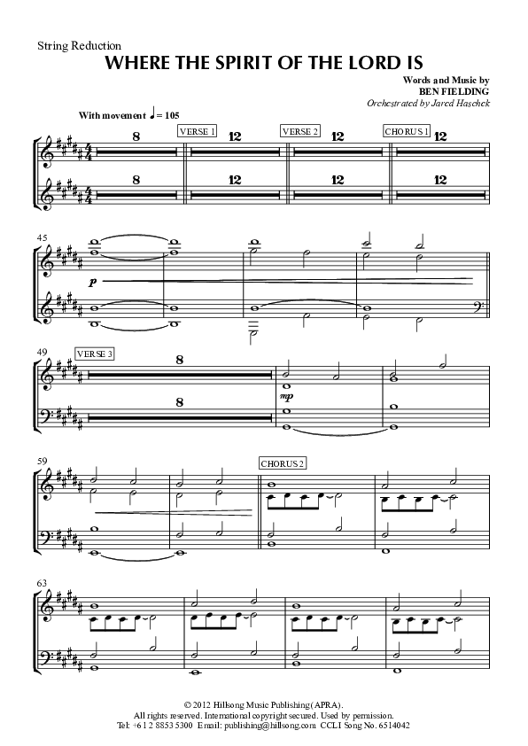 Where The Spirit Of The Lord Is Synth Strings (Hillsong Worship)
