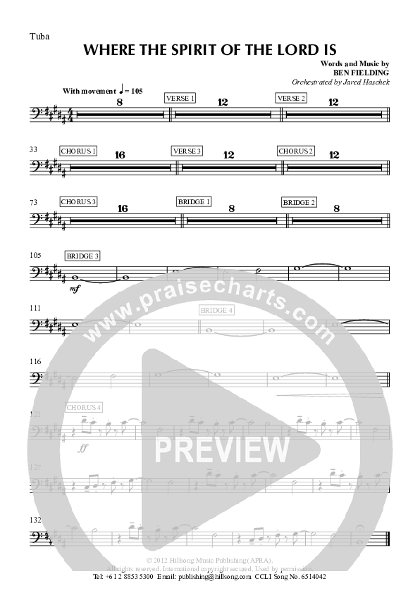 Where The Spirit Of The Lord Is Tuba (Hillsong Worship)