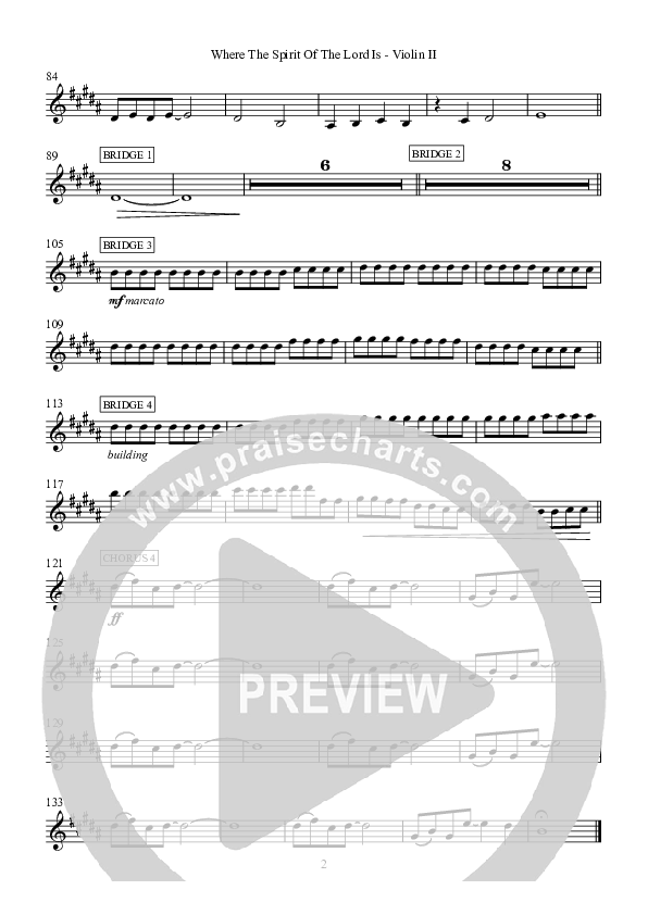 Where The Spirit Of The Lord Is Violin 2 (Hillsong Worship)