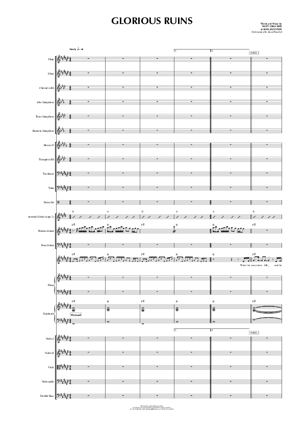 Glorious Ruins Conductor's Score (Hillsong Worship)
