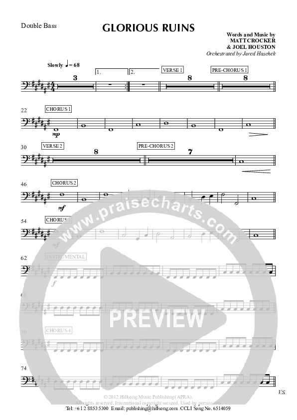 Glorious Ruins Double Bass (Hillsong Worship)