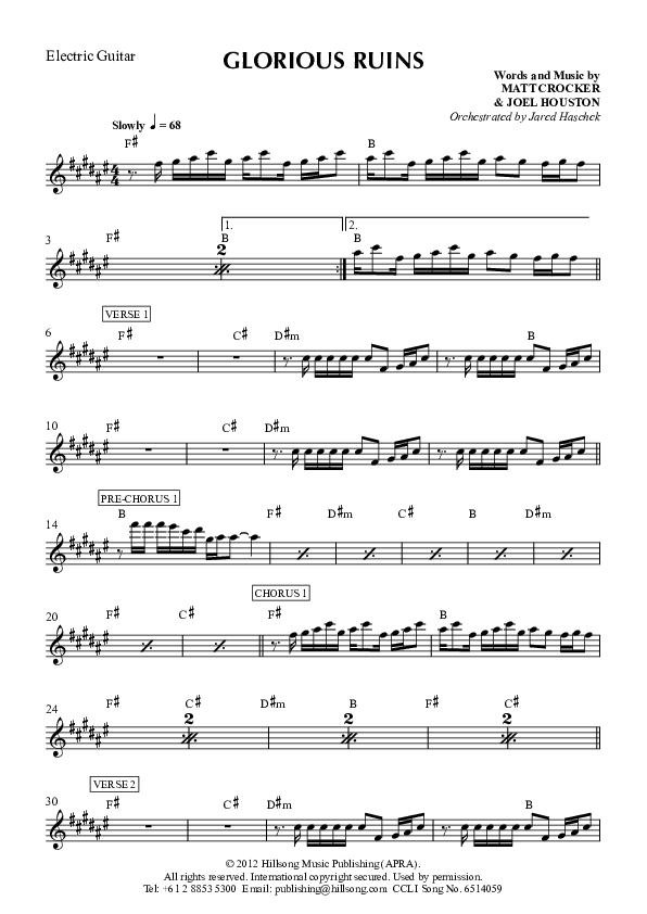 Glorious Ruins Electric Guitar (Hillsong Worship)