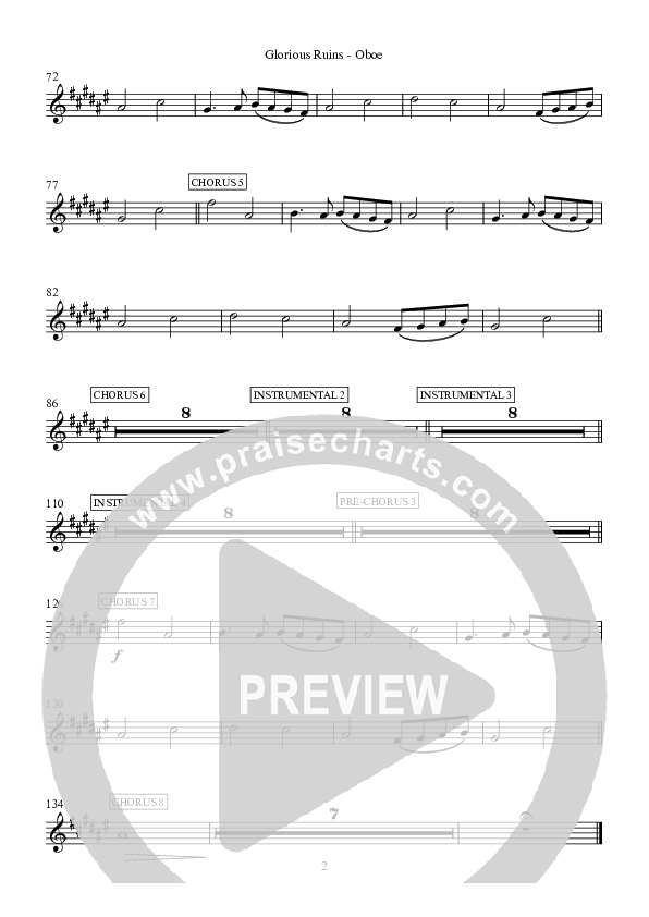 Glorious Ruins Oboe (Hillsong Worship)