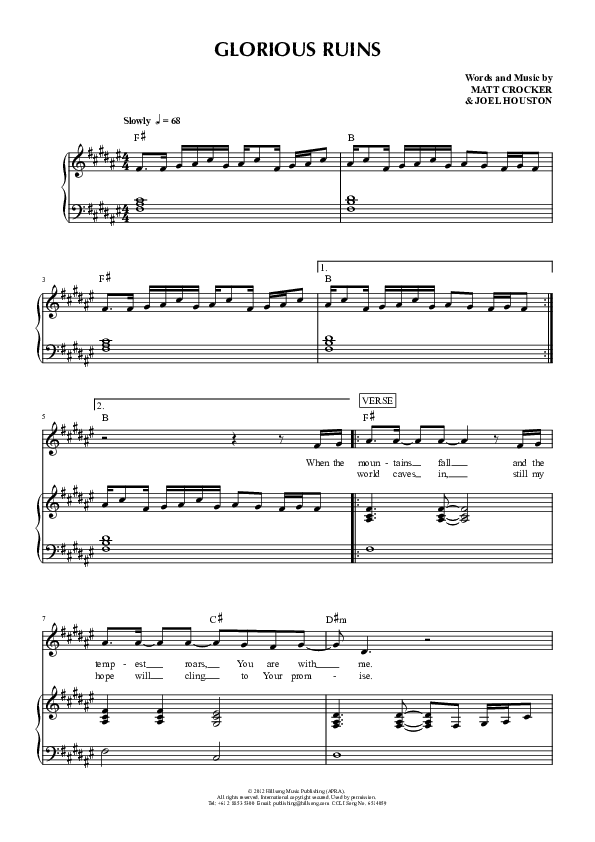 Glorious Ruins Sheet Music PDF (Hillsong Worship) - PraiseCharts