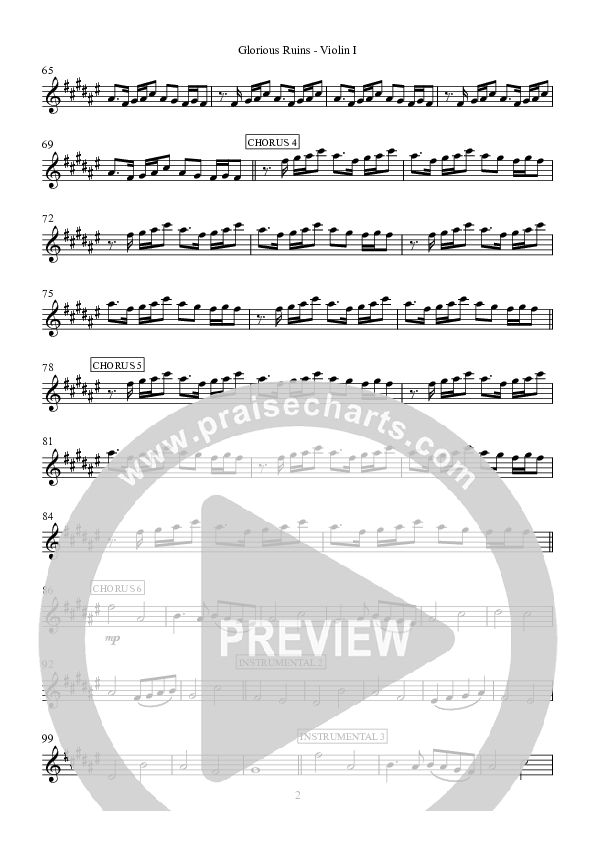 Glorious Ruins Violin 1 (Hillsong Worship)