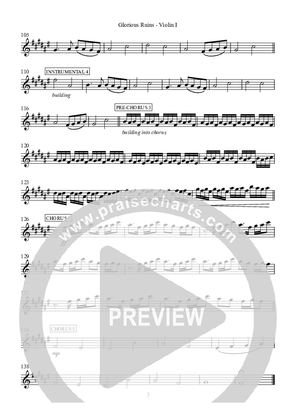 Glorious Ruins Violin 1 (Hillsong Worship)