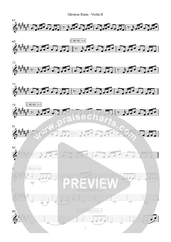 Glorious Ruins Violin 2 (Hillsong Worship)