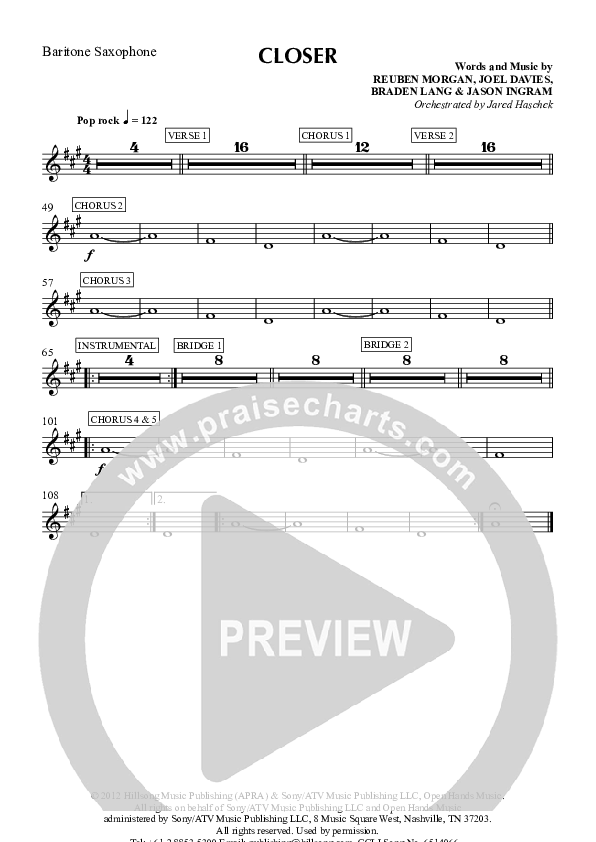 Closer Bari Sax (Hillsong Worship)