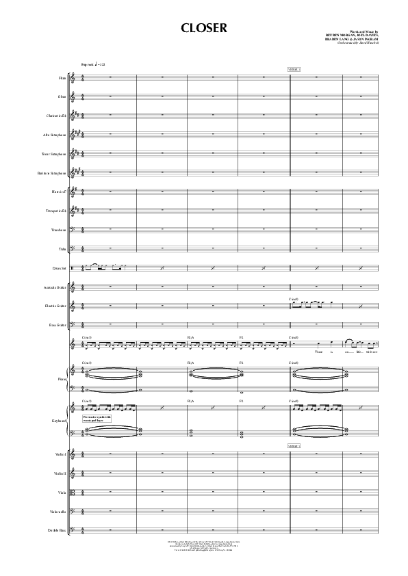 Closer Conductor's Score (Hillsong Worship)