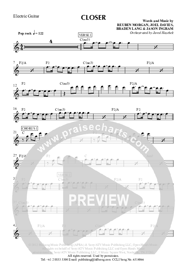 Closer Electric Guitar (Hillsong Worship)