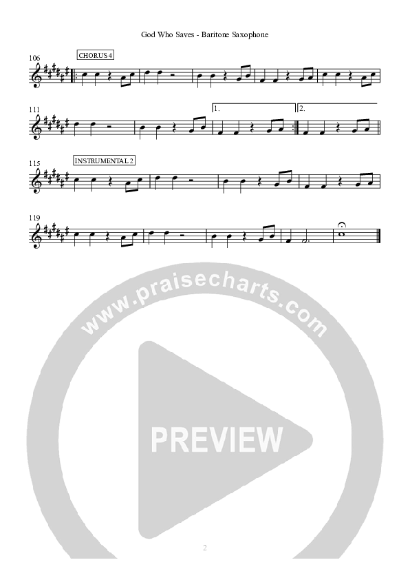 God Who Saves Bari Sax (Hillsong Worship)