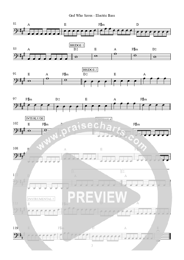 God Who Saves Bass Guitar (Hillsong Worship)