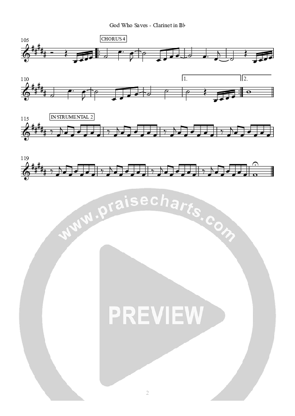 God Who Saves Clarinet (Hillsong Worship)