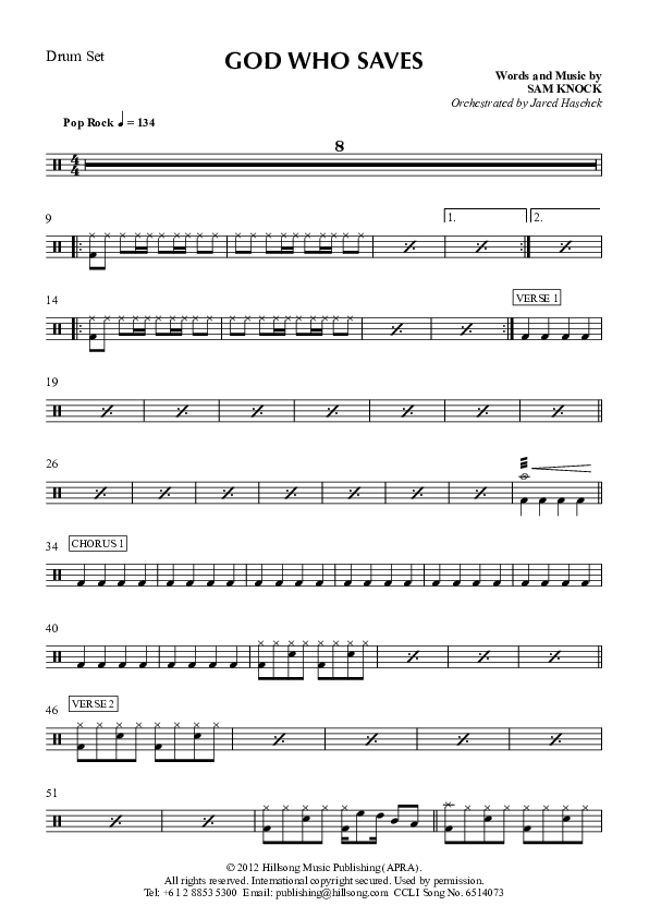 God Who Saves Drum Set (Hillsong Worship)