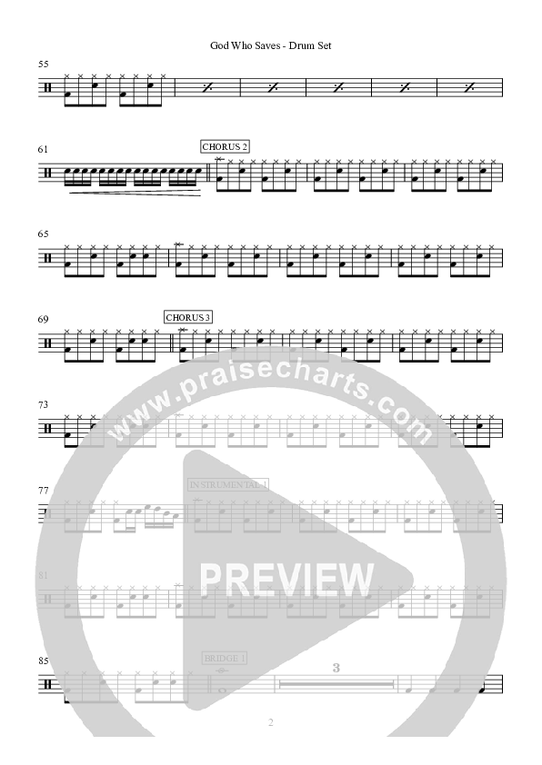 God Who Saves Drum Set (Hillsong Worship)