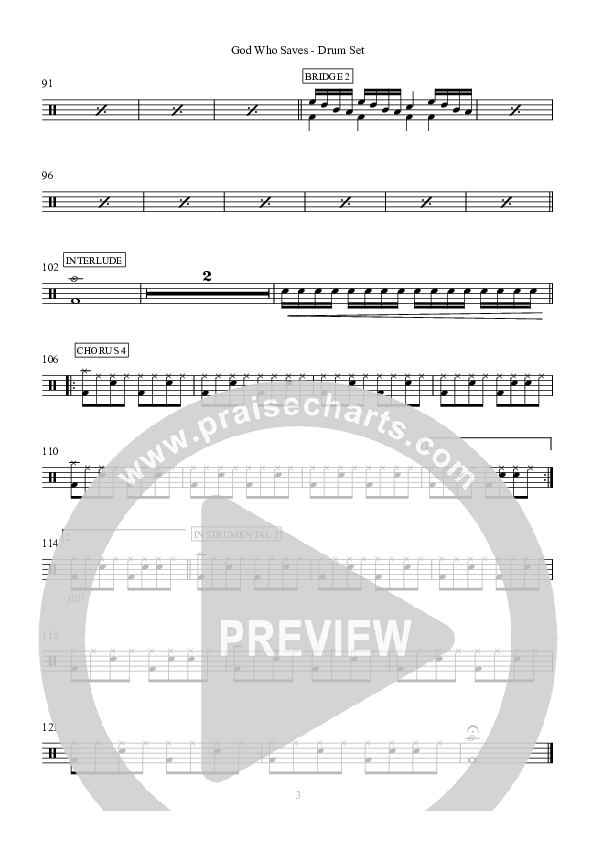 God Who Saves Drum Set (Hillsong Worship)
