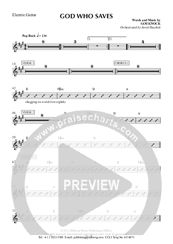 God Who Saves Electric Guitar (Hillsong Worship)