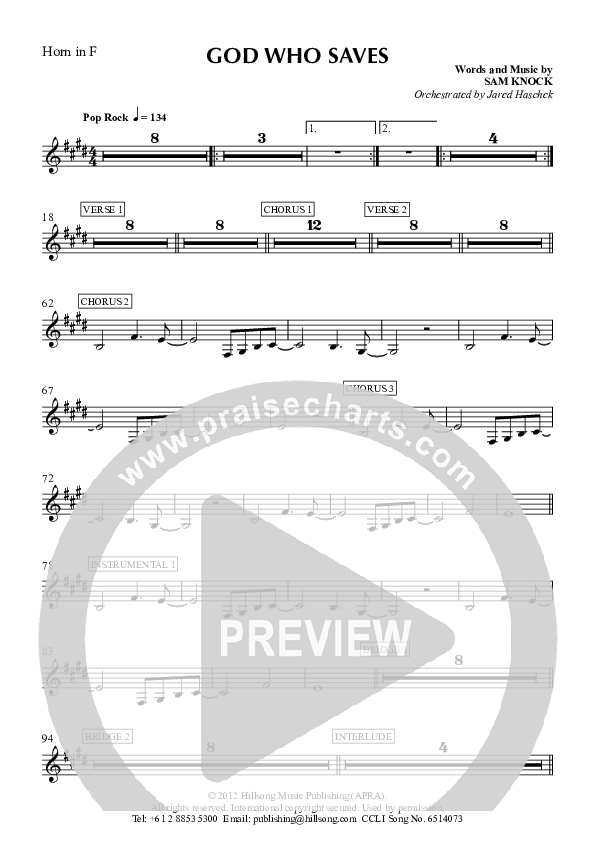 God Who Saves French Horn (Hillsong Worship)