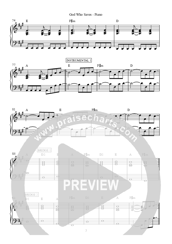 God Who Saves Piano Sheet (Hillsong Worship)
