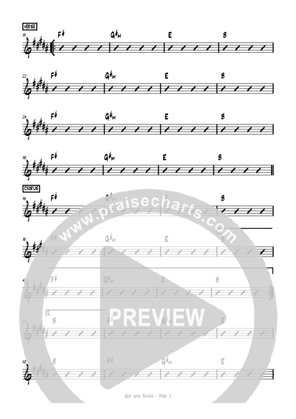 God Who Saves Rhythm Chart (Hillsong Worship)