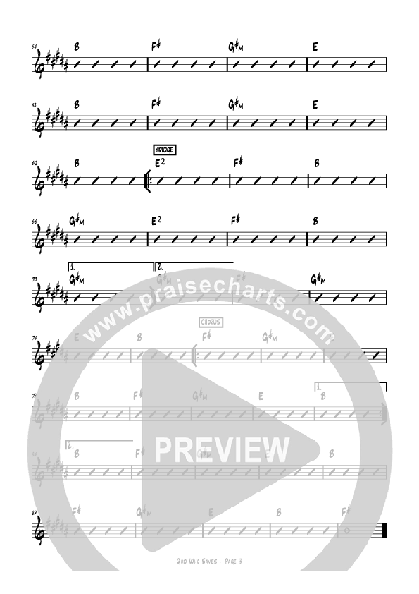 God Who Saves Rhythm Chart (Hillsong Worship)