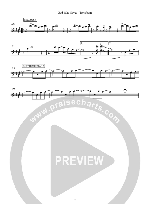 God Who Saves Trombone (Hillsong Worship)