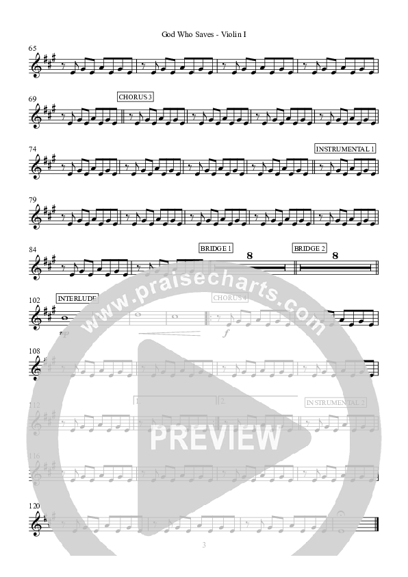 God Who Saves Violin 1 (Hillsong Worship)