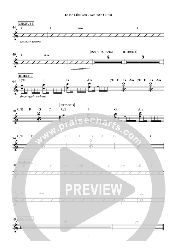 To Be Like You Acoustic Guitar (Hillsong Worship)