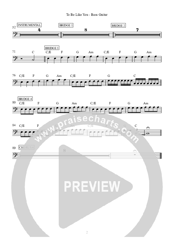 To Be Like You Bass Guitar (Hillsong Worship)