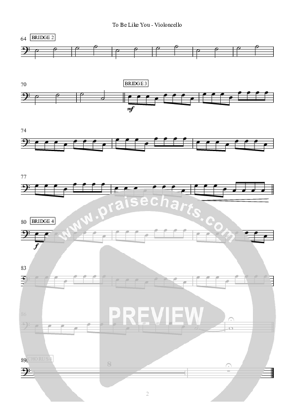 To Be Like You Cello (Hillsong Worship)