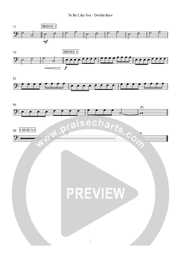 To Be Like You Double Bass (Hillsong Worship)