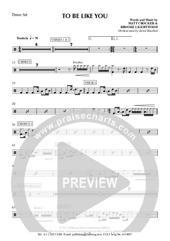 To Be Like You Drum Set (Hillsong Worship)