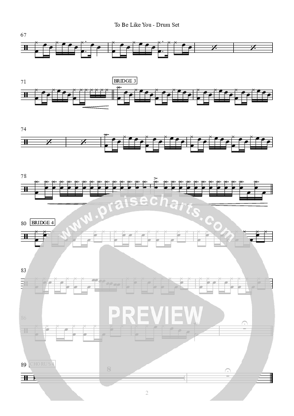 To Be Like You Drum Set (Hillsong Worship)