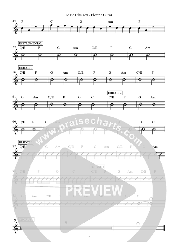 To Be Like You Electric Guitar (Hillsong Worship)