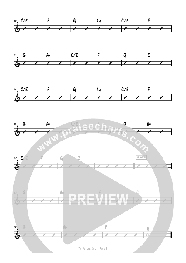 To Be Like You Rhythm Chart (Hillsong Worship)