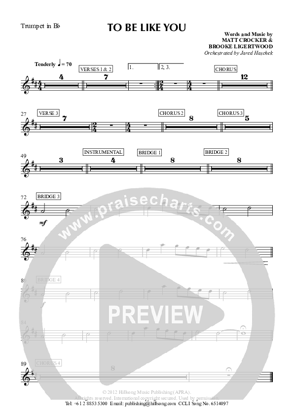 To Be Like You Trumpet (Hillsong Worship)