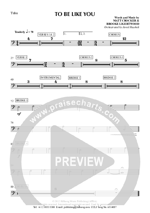 To Be Like You Tuba (Hillsong Worship)