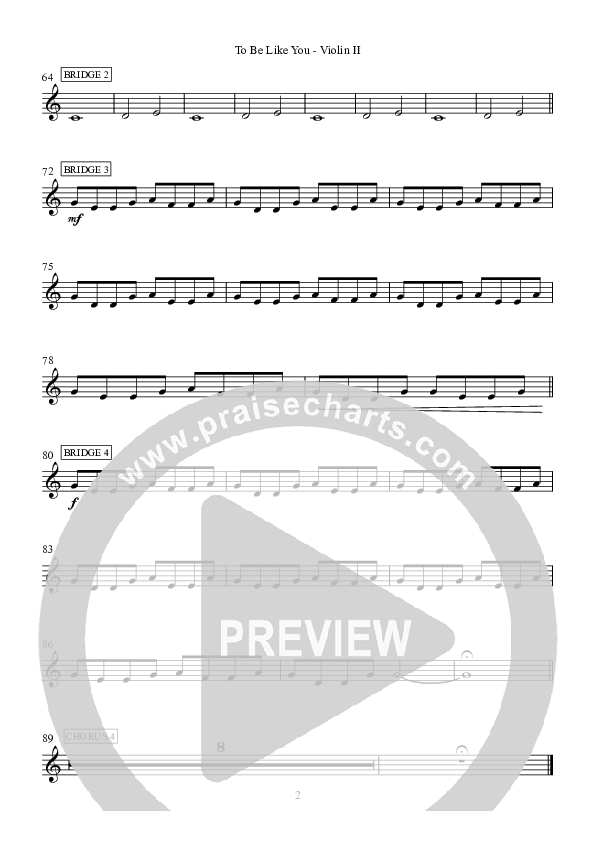 To Be Like You Violin 2 (Hillsong Worship)