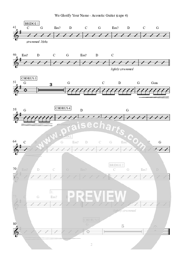 We Glorify Your Name Acoustic Guitar (Hillsong Worship)