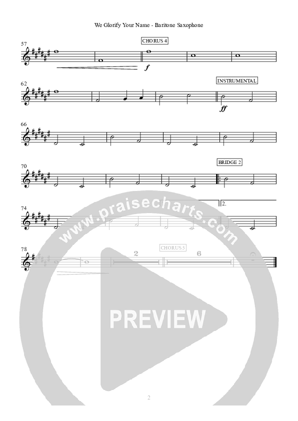 We Glorify Your Name Bari Sax (Hillsong Worship)