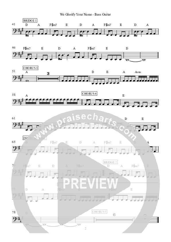 We Glorify Your Name Bass Guitar (Hillsong Worship)