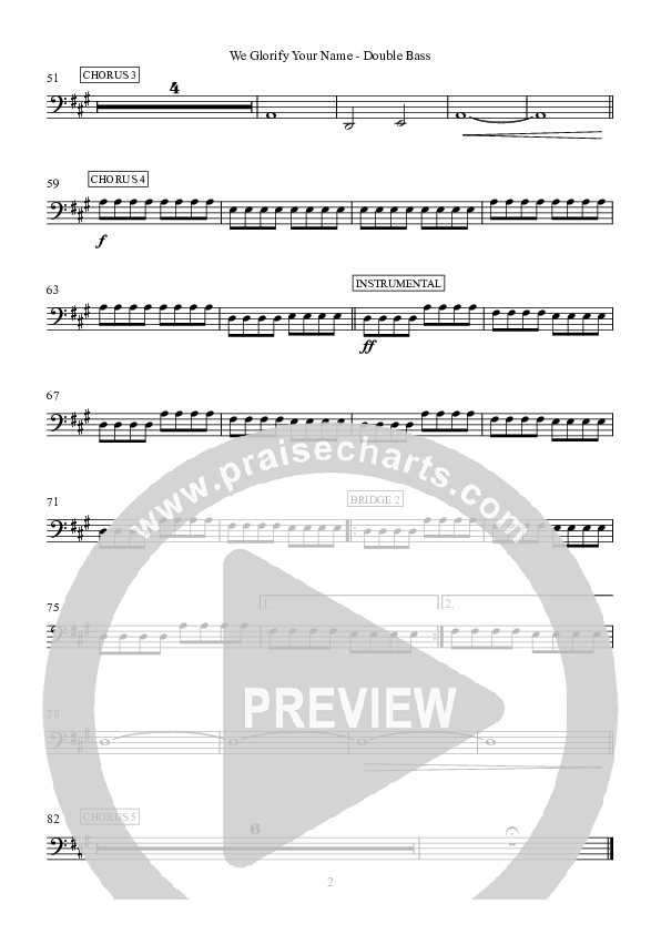 We Glorify Your Name Double Bass (Hillsong Worship)