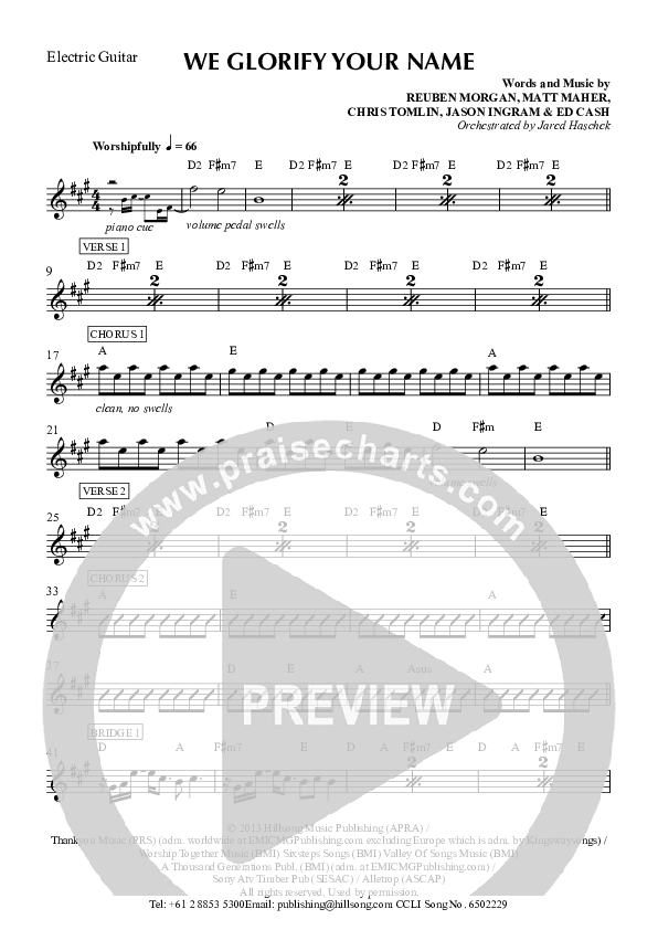 We Glorify Your Name Electric Guitar (Hillsong Worship)