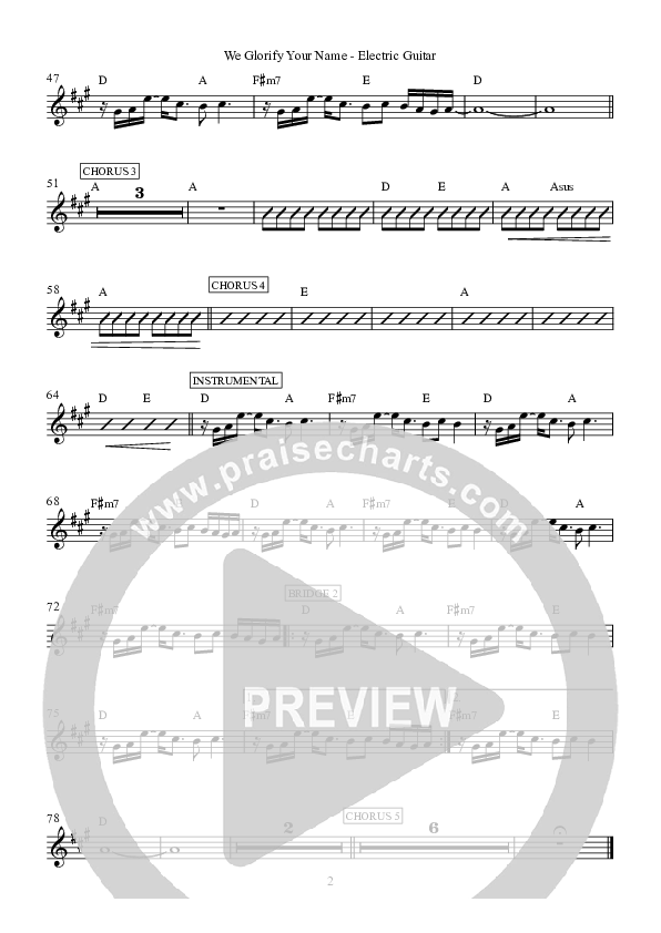 We Glorify Your Name Electric Guitar (Hillsong Worship)