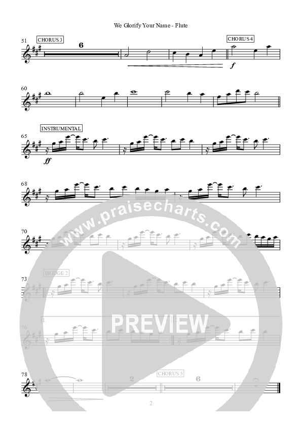 We Glorify Your Name Flute (Hillsong Worship)