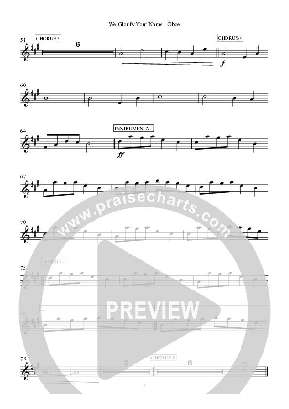 We Glorify Your Name Oboe (Hillsong Worship)
