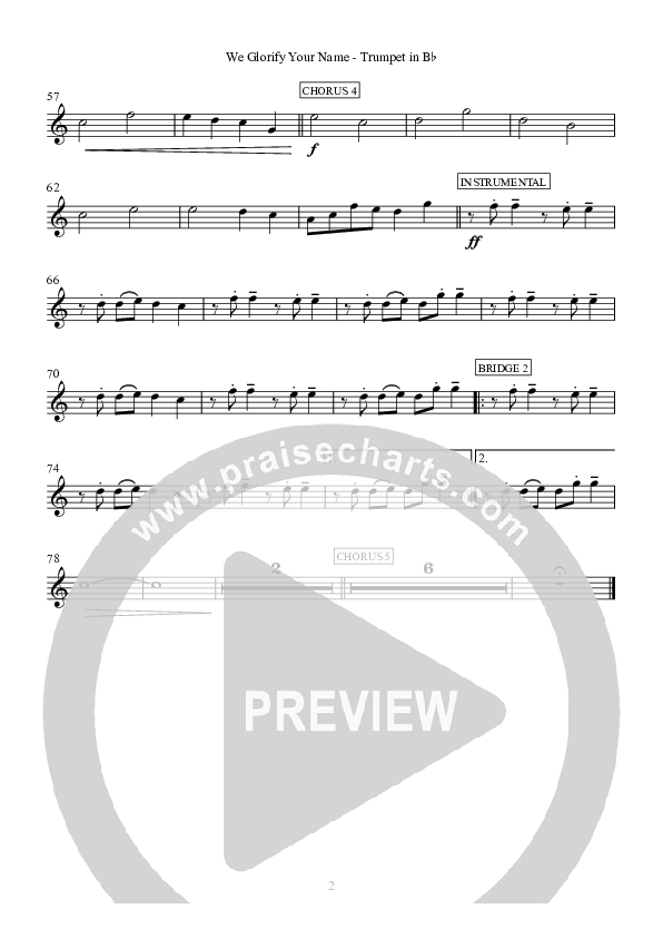 We Glorify Your Name Trumpet 1 (Hillsong Worship)