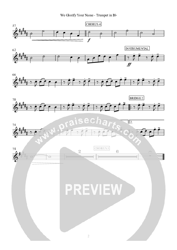 We Glorify Your Name Trumpet (Hillsong Worship)