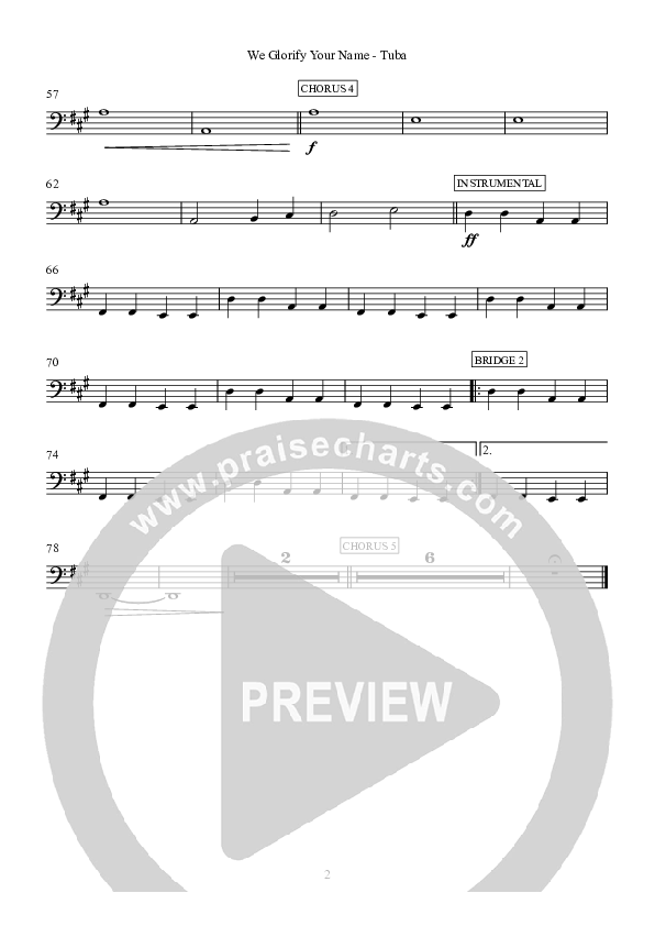 We Glorify Your Name Tuba (Hillsong Worship)