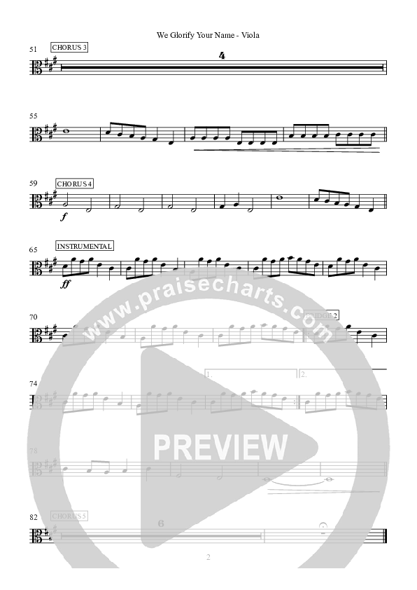 We Glorify Your Name Viola (Hillsong Worship)